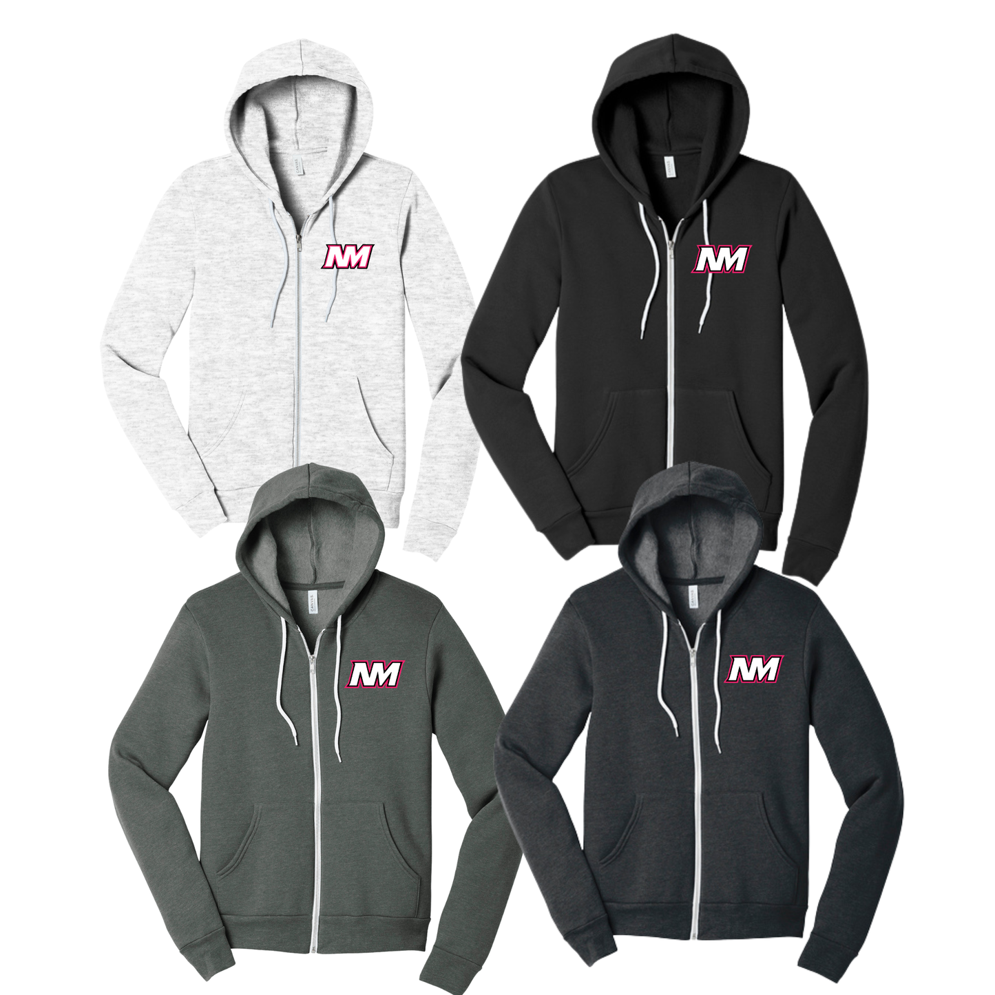 Adult - Bella+Canvas Full Zip Hoodie (North Metro Wrestling)