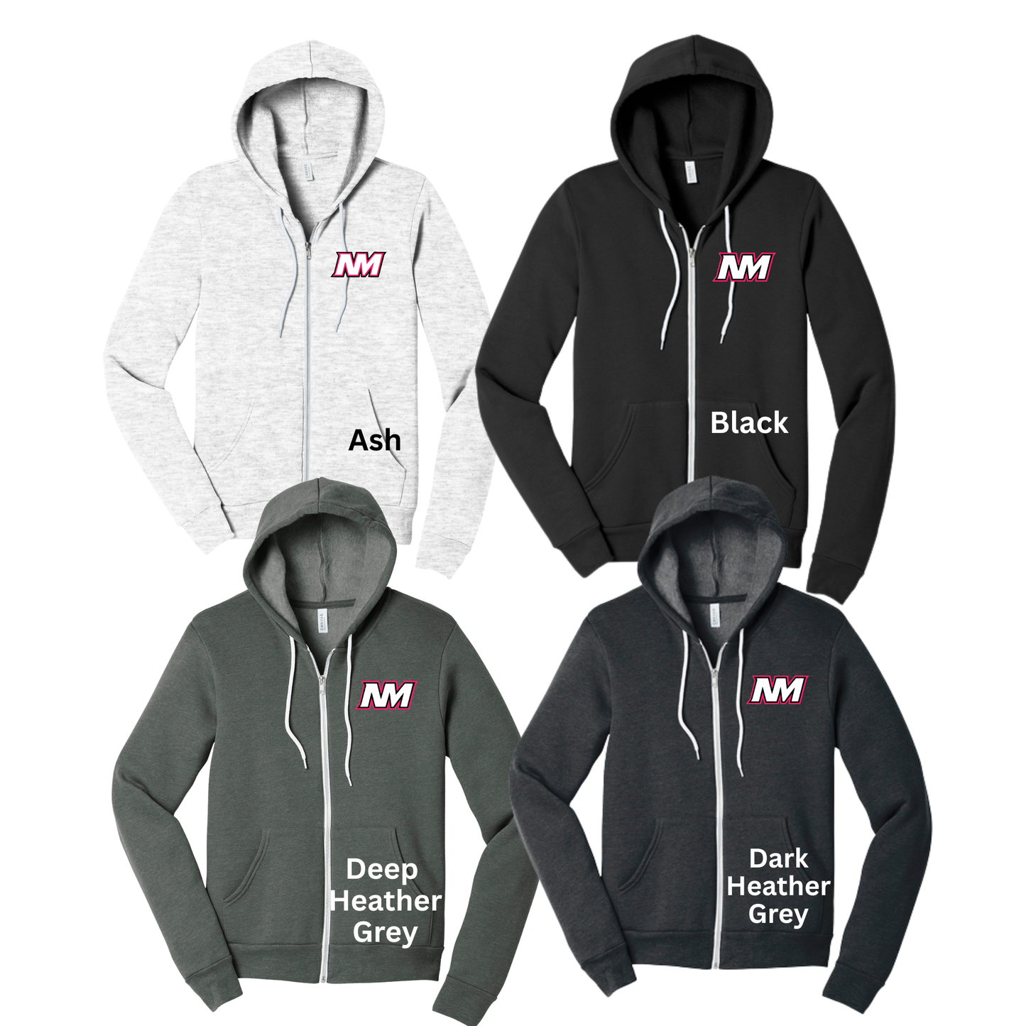 Adult - Bella+Canvas Full Zip Hoodie (North Metro Wrestling)