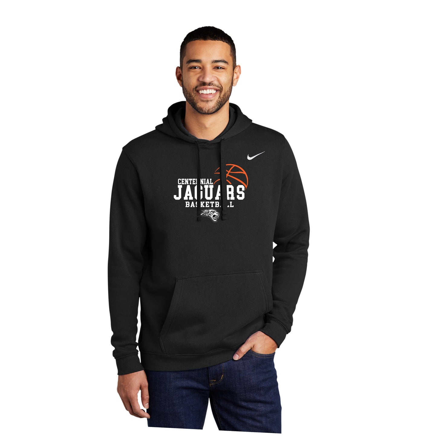 Adult Size Small - Nike Club Pullover Fleece Hoodie - (Jaguar Basketball)