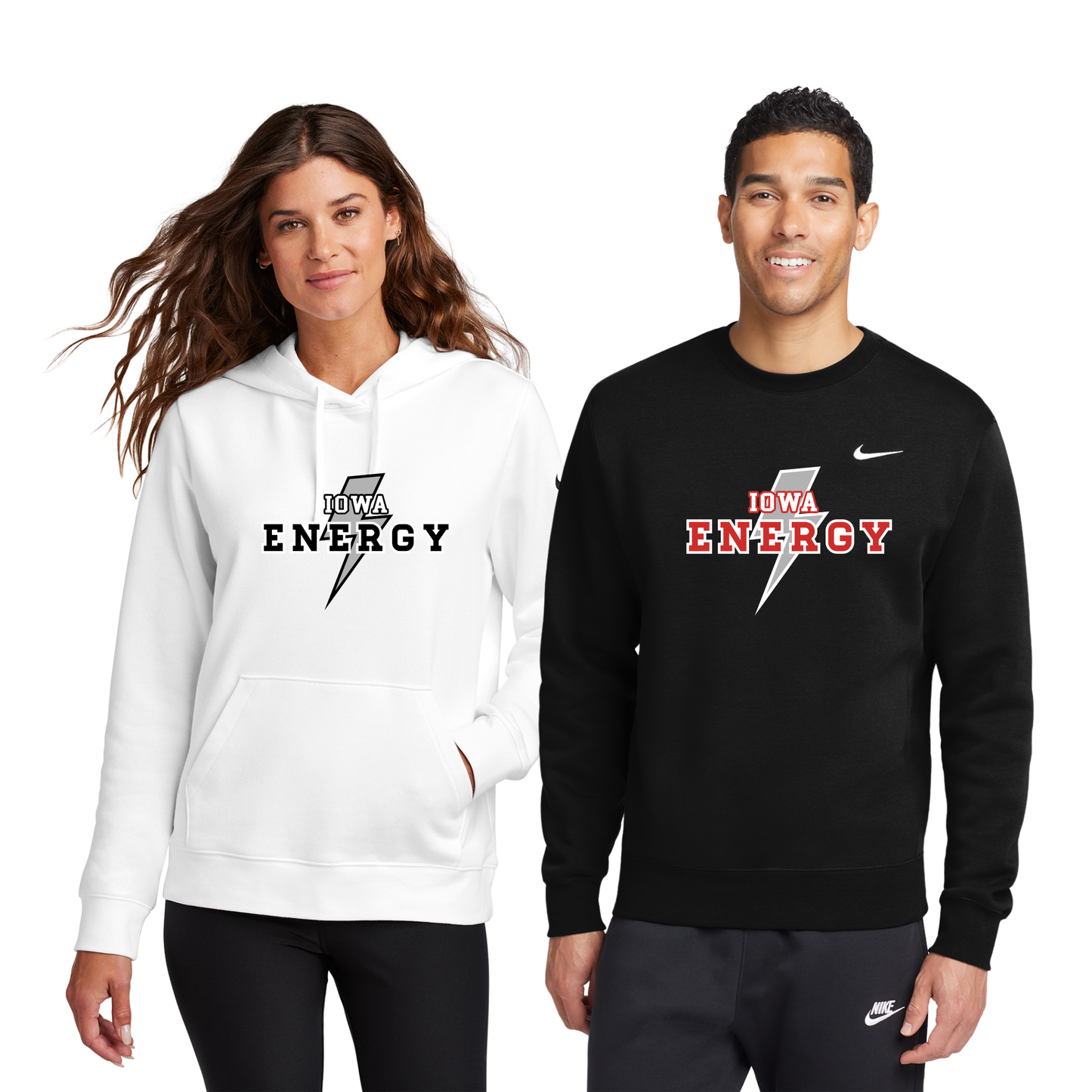 Adult & Ladies - Crewneck & Hoodie Sweatshirts (Iowa Energy Baseball)