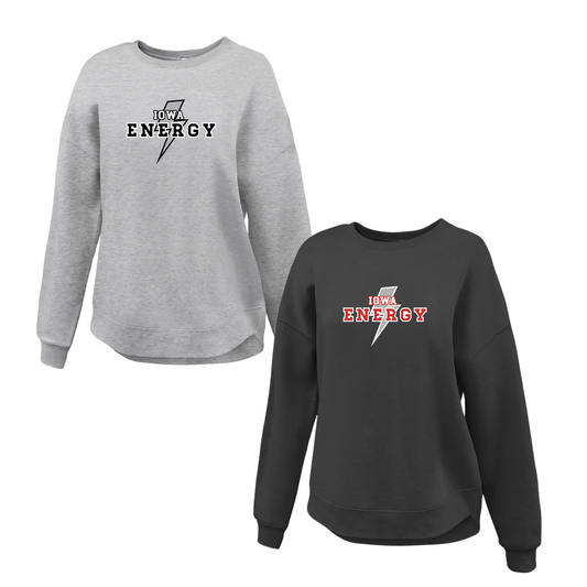 Ladies - Curved Bottom Sweatshirt- (Iowa Energy Baseball)