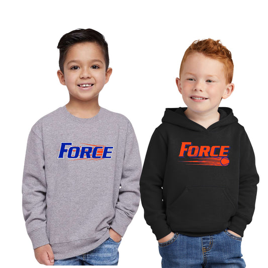 Toddler - Unisex Crewneck Sweatshirt & Hoodie - (Force Softball)