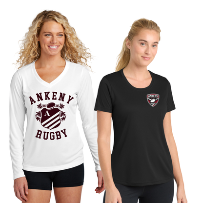 Ladies - Performance Tee & Long Sleeve Vneck Tee (Ankeny Rubgy)