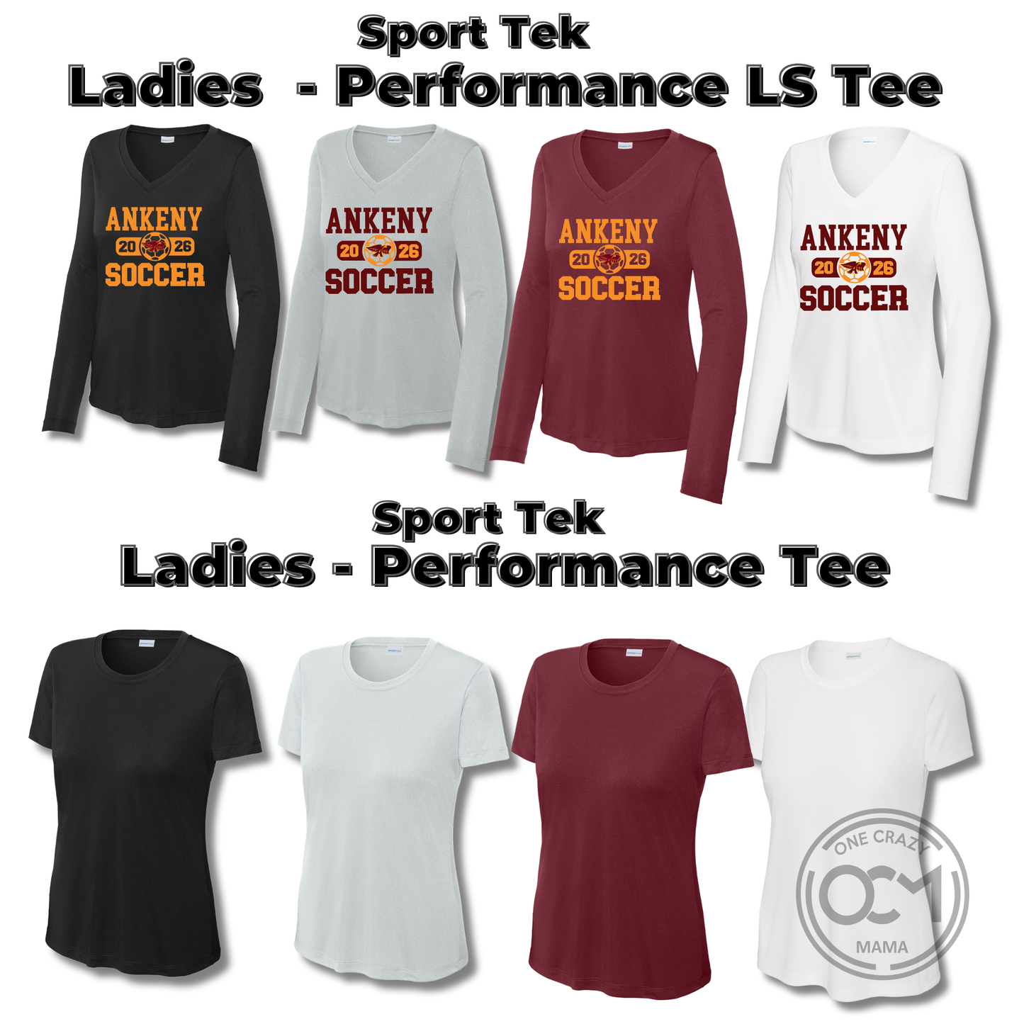 Adult & Ladies - Performance Tees - (Ankeny Hawks Soccer)