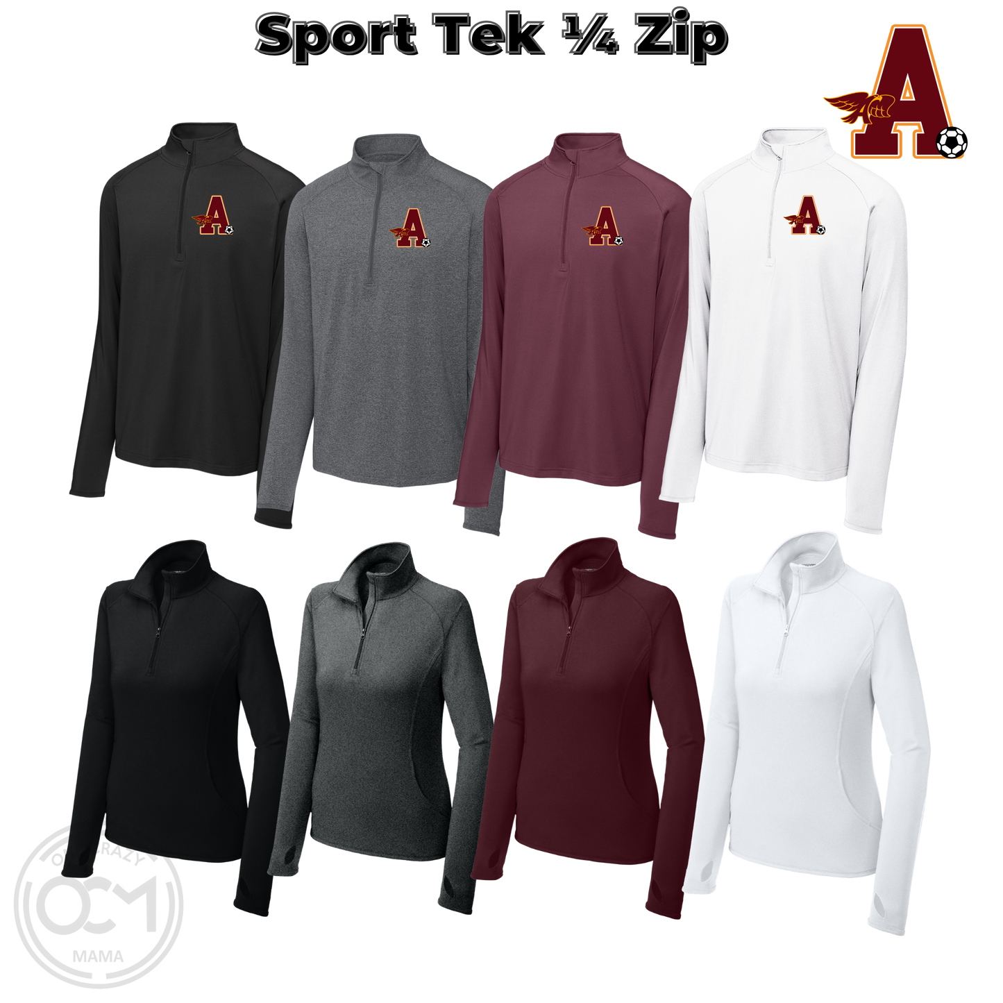 Adult & Ladies -Stretch 1/2-Zip Pullover (Ankeny Hawks Soccer)