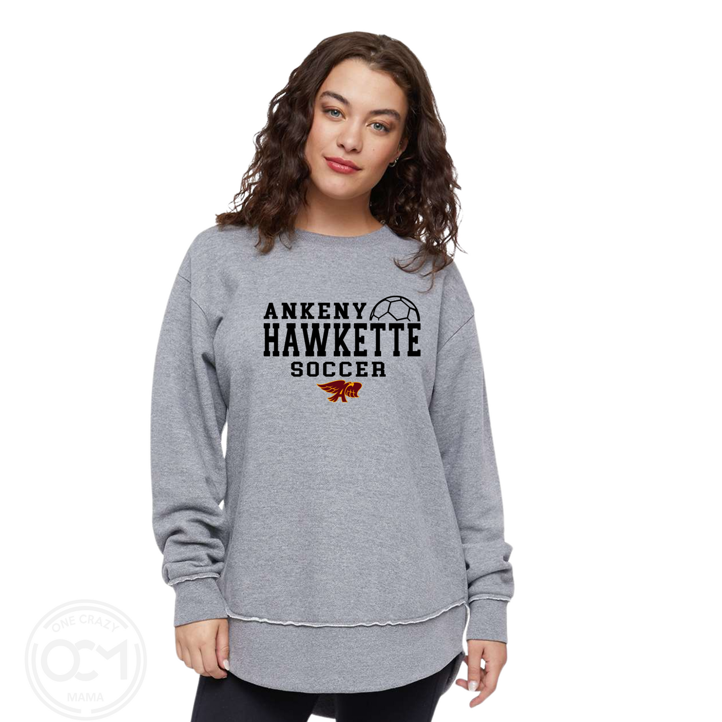 Ladies - LAT Crewneck Sweatshirt - (Ankeny Hawks Soccer)