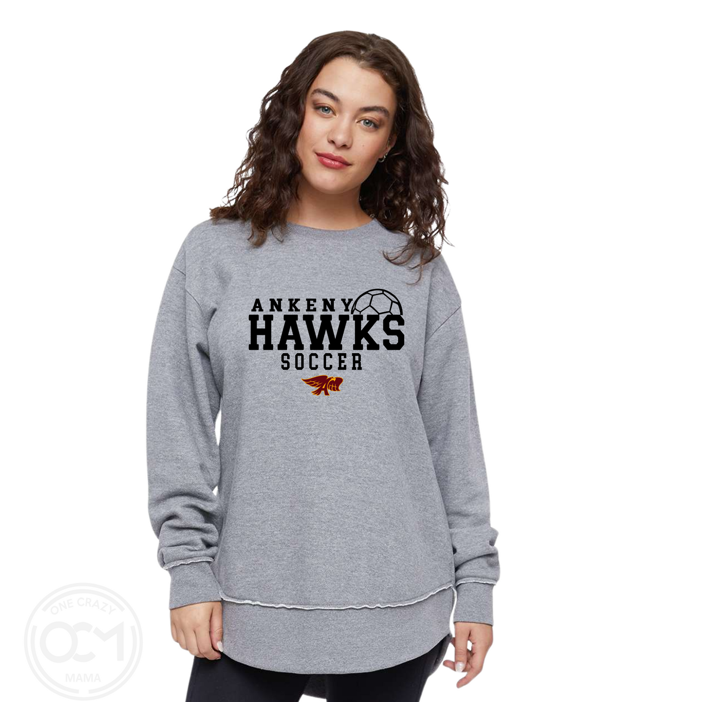 Ladies - LAT Crewneck Sweatshirt - (Ankeny Hawks Soccer)