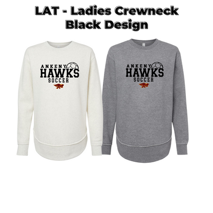 Ladies - LAT Crewneck Sweatshirt - (Ankeny Hawks Soccer)