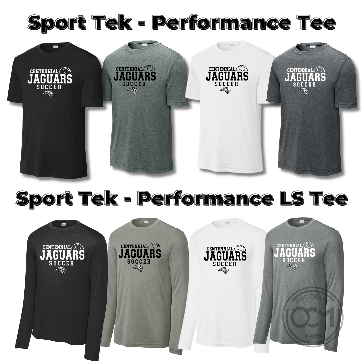 Adult & Ladies - Sport Tek Performance apparel - (Centennial Jaguars Soccer)