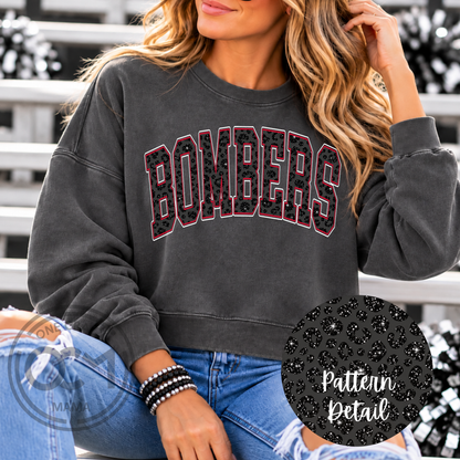 CUSTOM | Black Leopard Faux Glitter Varsity Arch