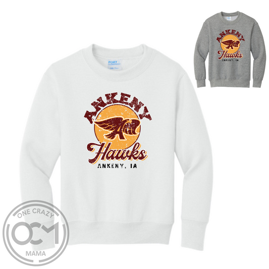 Adult & Youth - Unisex Crewneck Sweatshirt (Ankeny Hawks Collection)