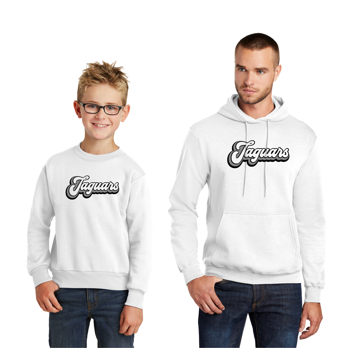 Adult & Youth - Unisex Port & Co Crewneck & Hoodie (Centennial Jaguars Collection)