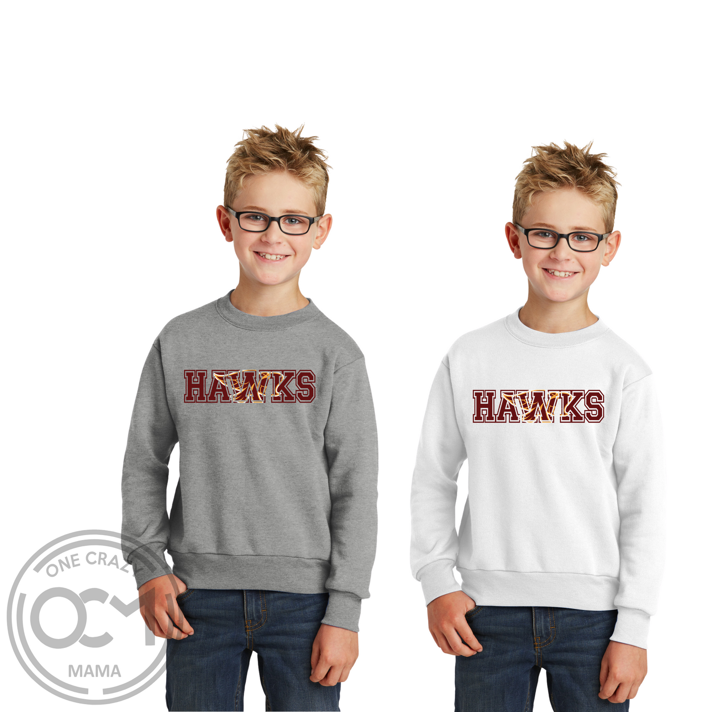 Adult & Youth - Unisex Crewneck Sweatshirt (Ankeny Hawks Collection)