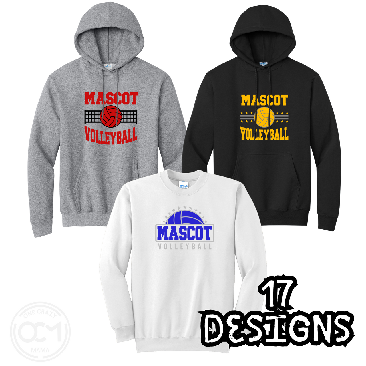 Adult & Youth- Port & Co Sweatshirts (Custom Volleyball)