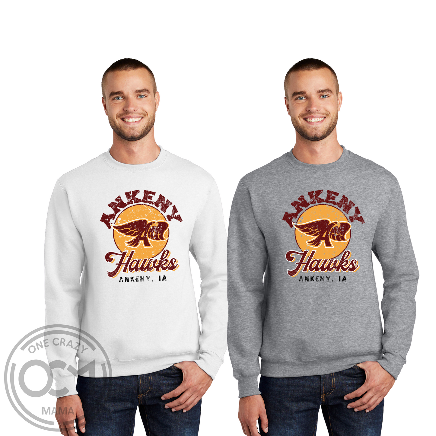 Adult & Youth - Unisex Crewneck Sweatshirt (Ankeny Hawks Collection)