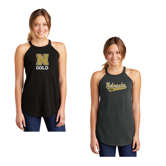 Ladies - Perfect Tri ® Rocker Tank - (Nebraska Gold)