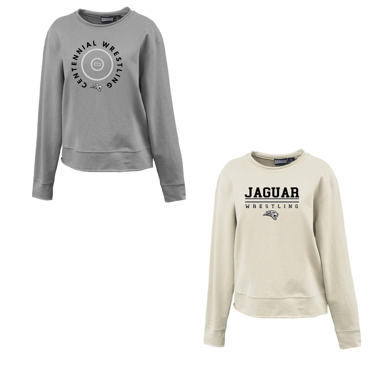 Ladies - Roll Edge Crewneck Sweatshirt - (Centennial Jaguar Wrestling 2023)