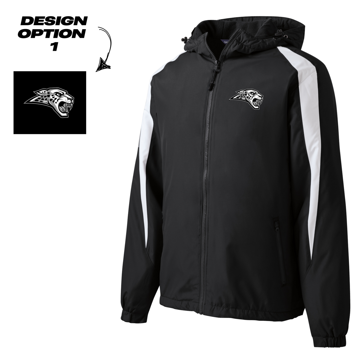 Adult & Youth - Fleece Lined Colorblock Jacket -  (Centennial Jaguar Soccer)