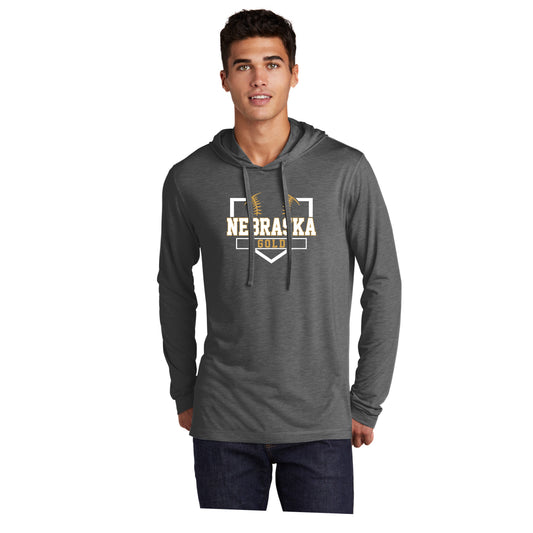 Adult - Tri-Blend Wicking Long Sleeve Hoodie - (Nebraska Gold)