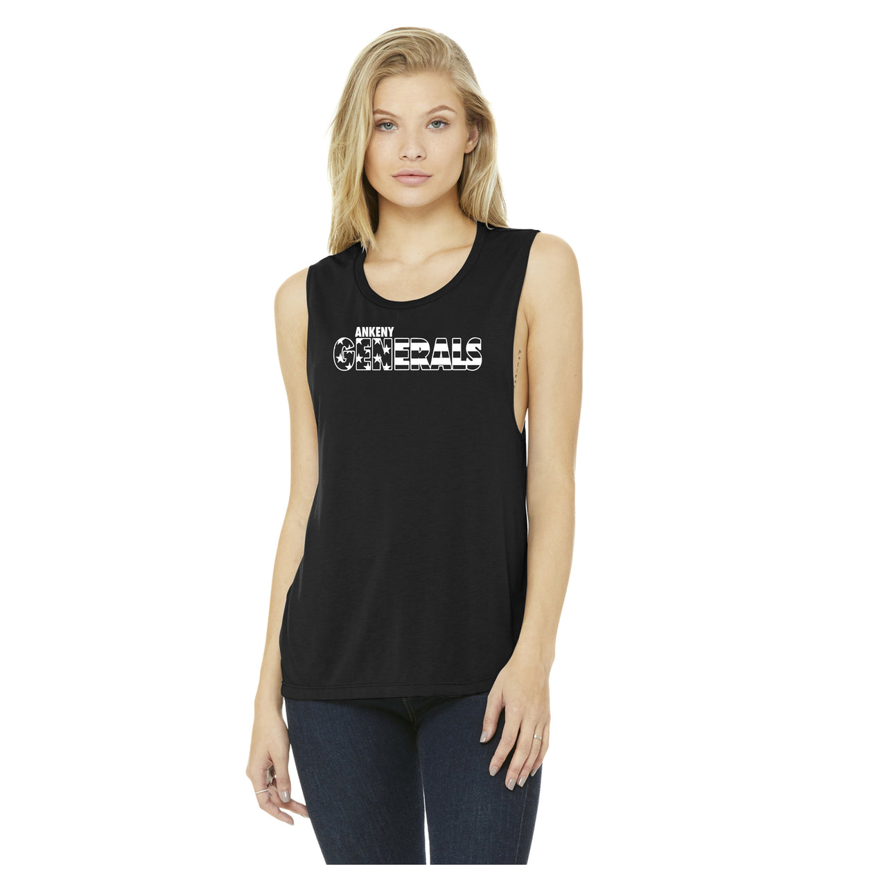 Ladies - Bella Flowy Muscle Tank (Ankeny Generals Baseball)