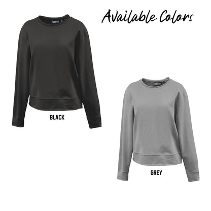 Ladies - Rolled Edge Crewneck Sweatshirt - (Ankeny Mustangs Baseball)