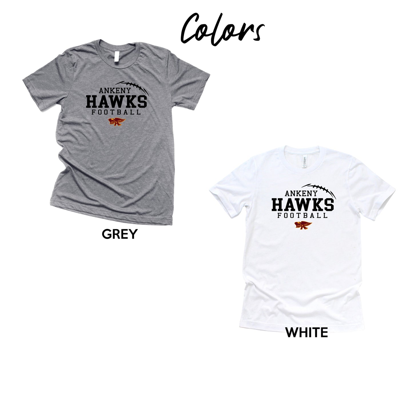 Adult & Youth - Bella or Next Level  Cotton/Poly Tee  (Ankeny Hawk Football 2024)