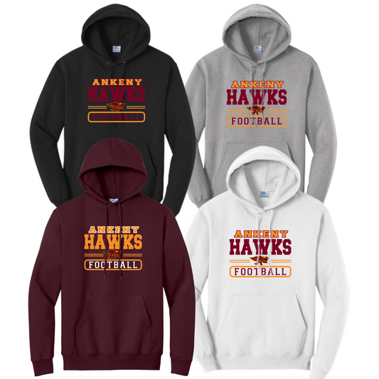 Adult & Youth - Port & Co Hoodies (Ankeny Hawks Football)