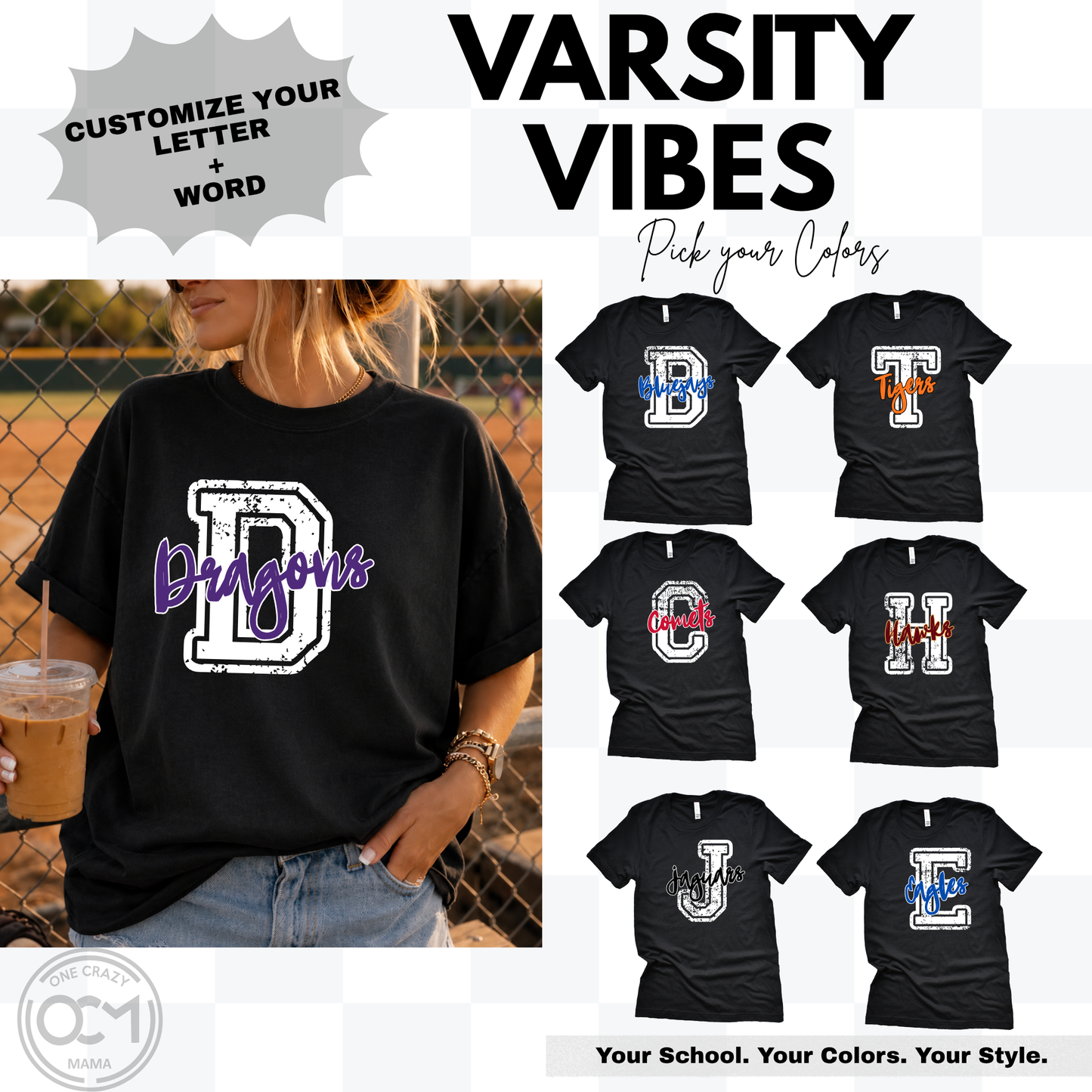 Adult - Custom Varsity Letter + Word (Custom Apparel)
