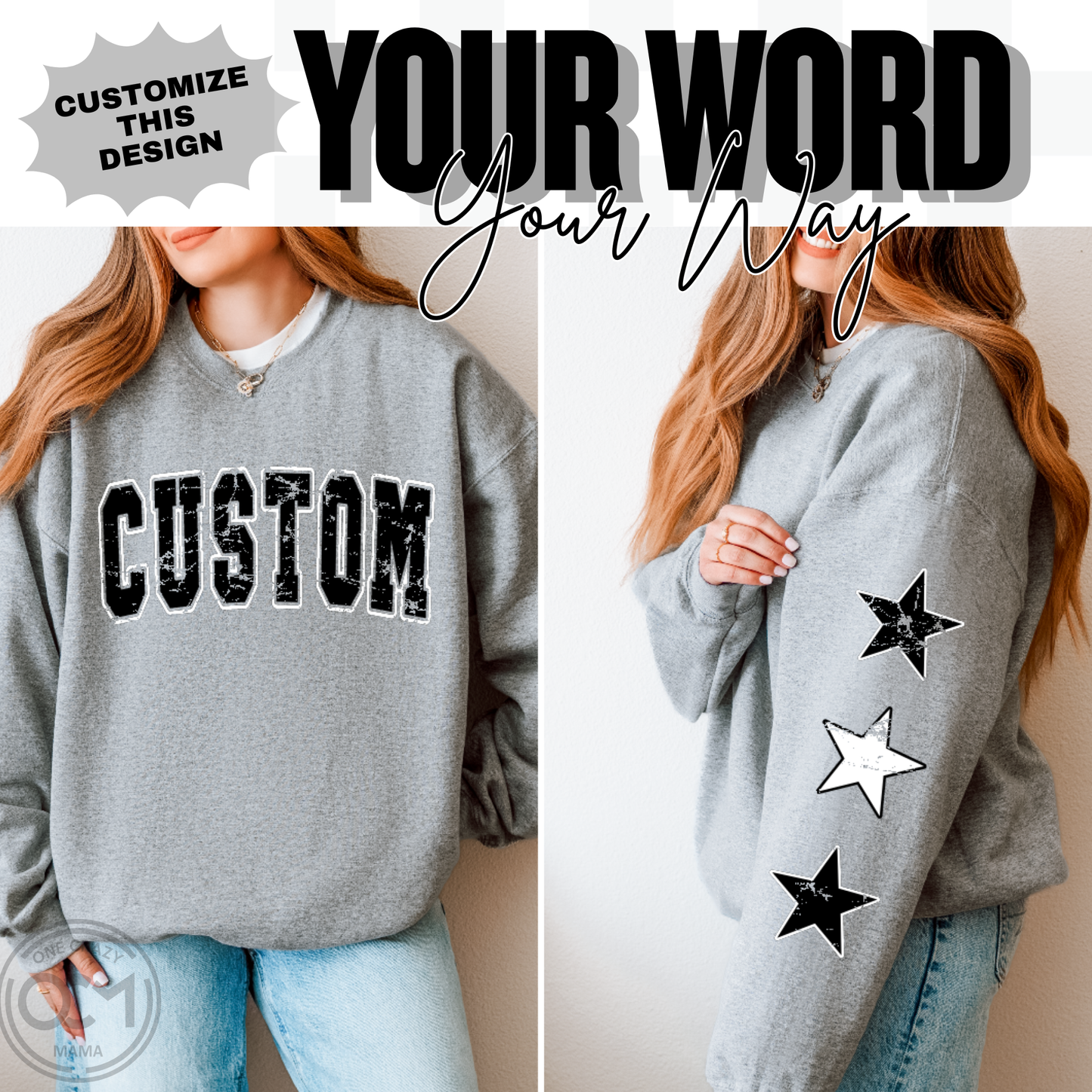 Adult - Custom Word + Stars (Custom Apparel)