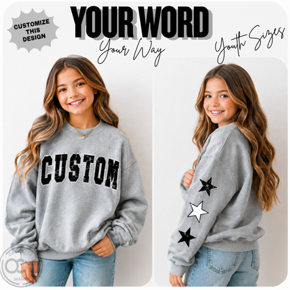 Youth - Custom Word + Stars (Custom Apparel)