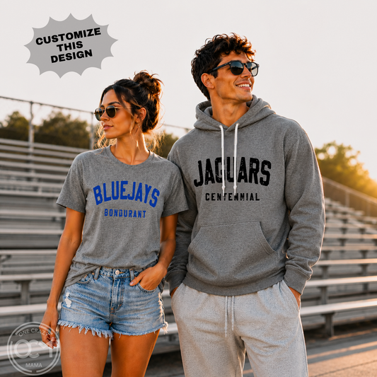 Adult - Custom Mascot + School (Custom Apparel)