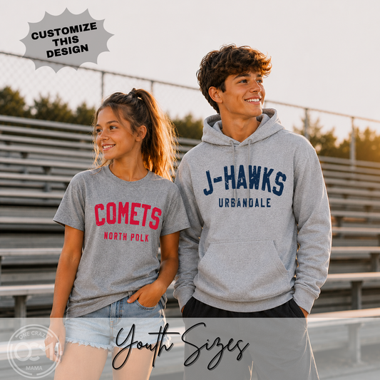 Youth - Custom Mascot + School (Custom Apparel)