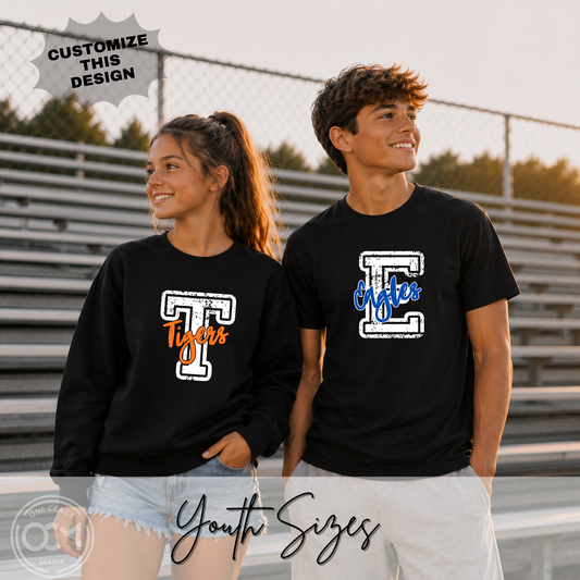 Youth - Custom Varsity Letter + Word (Custom Apparel)