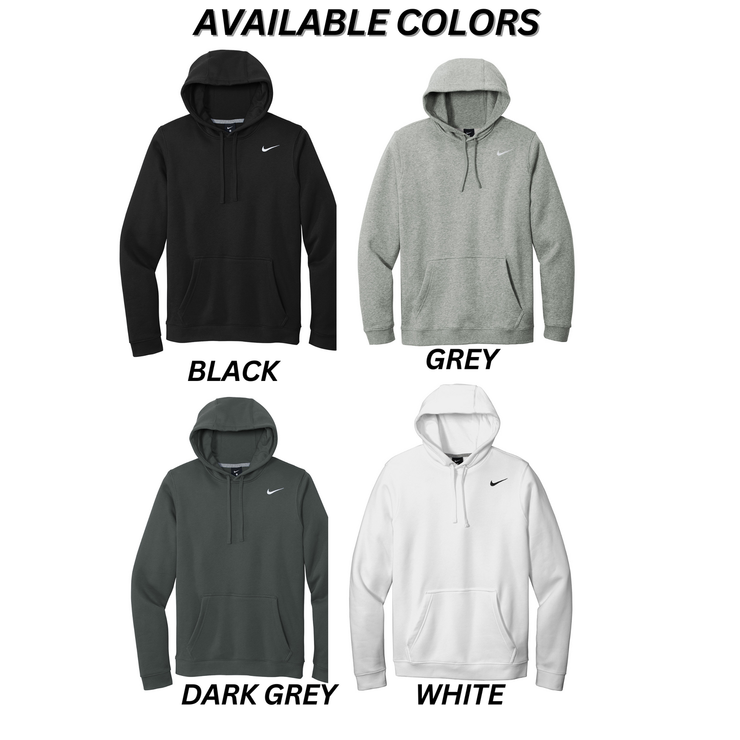 Adult & Ladies - (5 Designs) Nike Club Pullover Fleece Hoodie - (Centennial Jaguar Wrestling)