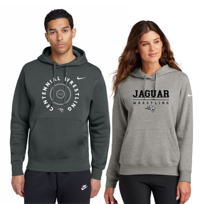 Adult & Ladies - (5 Designs) Nike Club Pullover Fleece Hoodie - (Centennial Jaguar Wrestling)