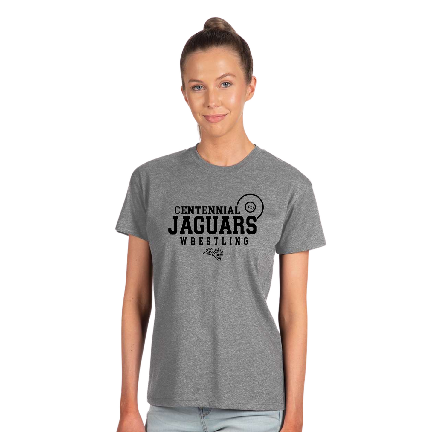 Ladies - (5 Designs) Relaxed Cotton/Poly Tee (Centennial Jaguar Wrestling)