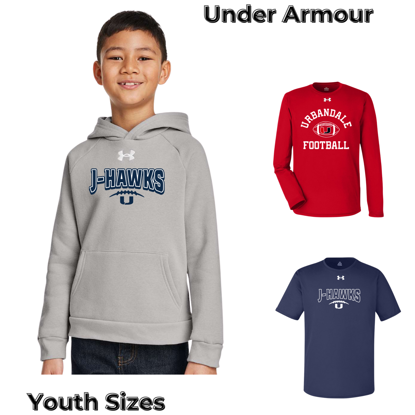 Youth - Under Armour Tees & Hoodie (Urbandale Football)