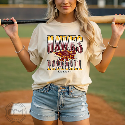 Adult & Youth - Distressed Tee (Ankeny Baseball Collection)