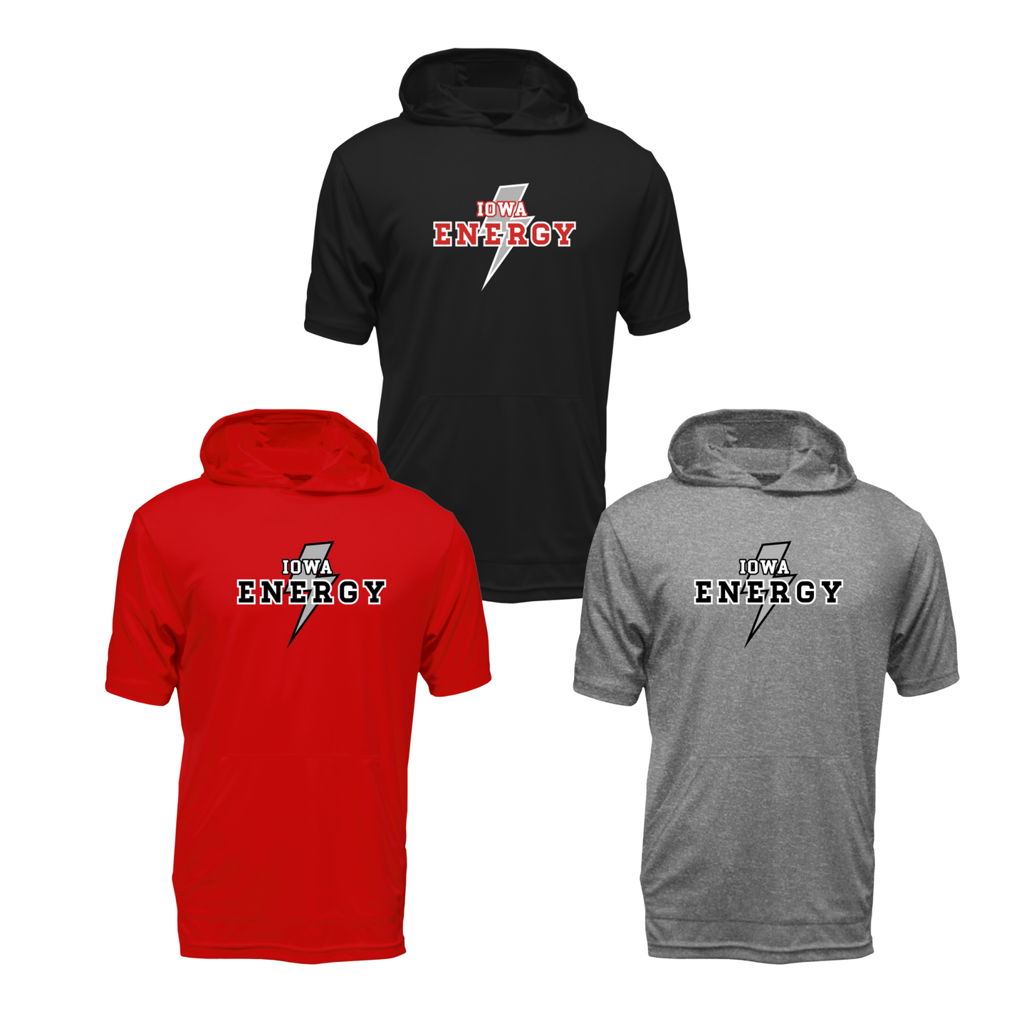 Adult & Youth - Xtreme Short Sleeve Hood (Iowa Energy Baseball)