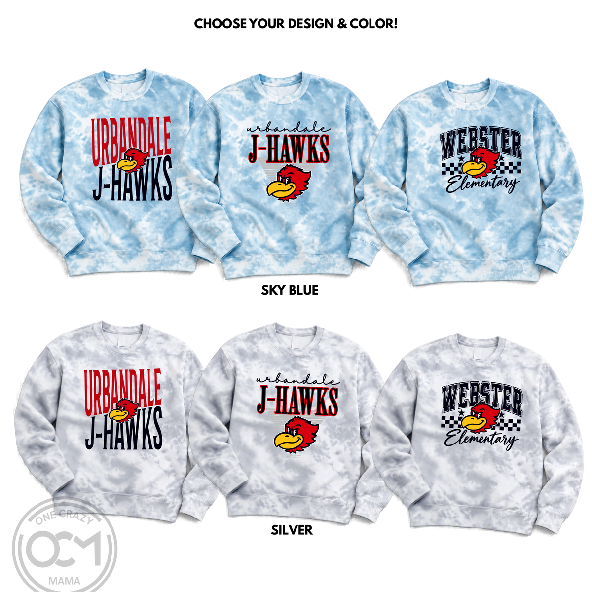 Adult & Youth Tie Dye Crewneck Sweatshirt | Webster Elementary