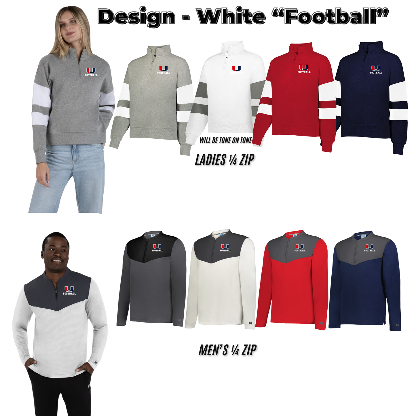 Adult & Ladies - Holloway 1/4 Zips (Urbandale Football)
