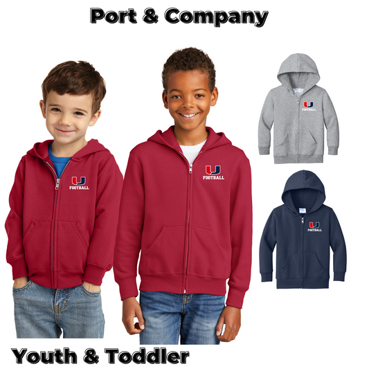 Youth & Toddler - Port & Co Full Zip (Urbandale Football)