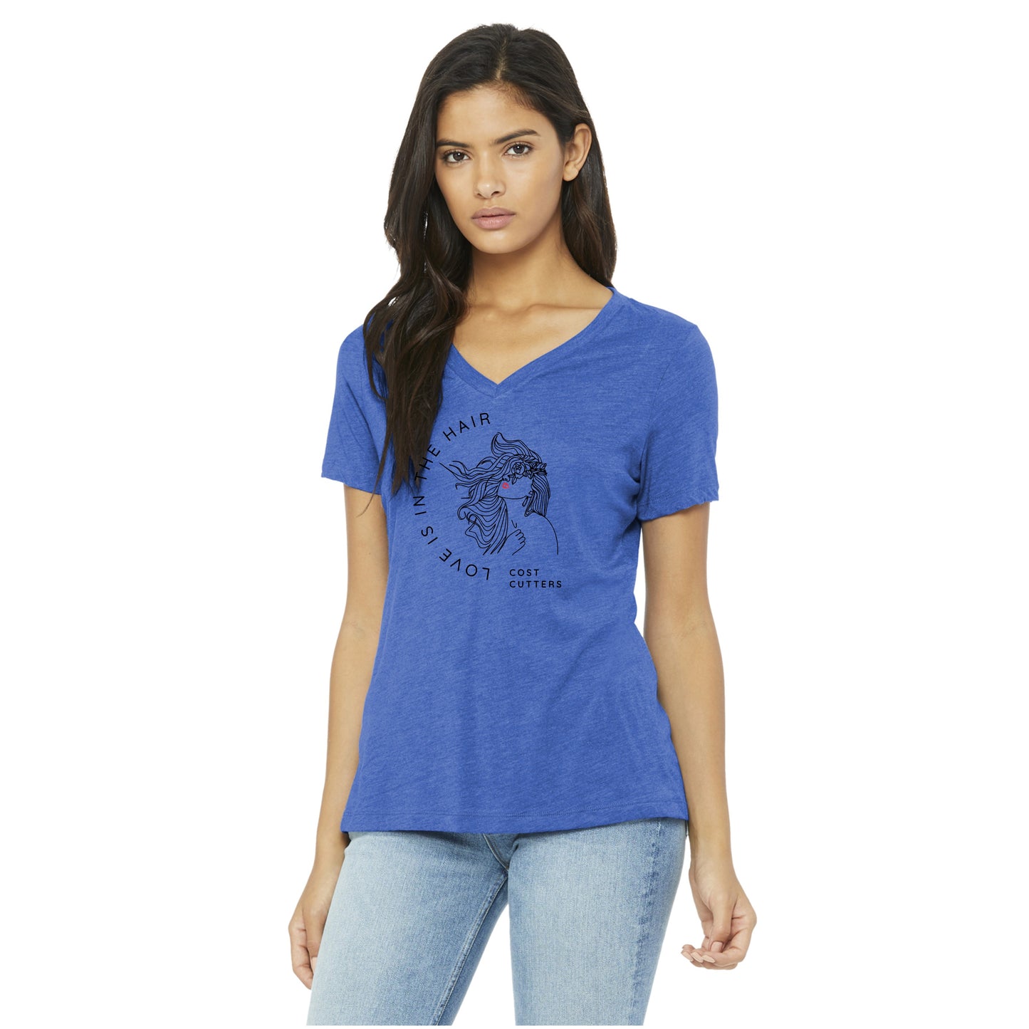 Ladies - Bella Relaxed Triblend Vneck Tee (Cost Cutters)