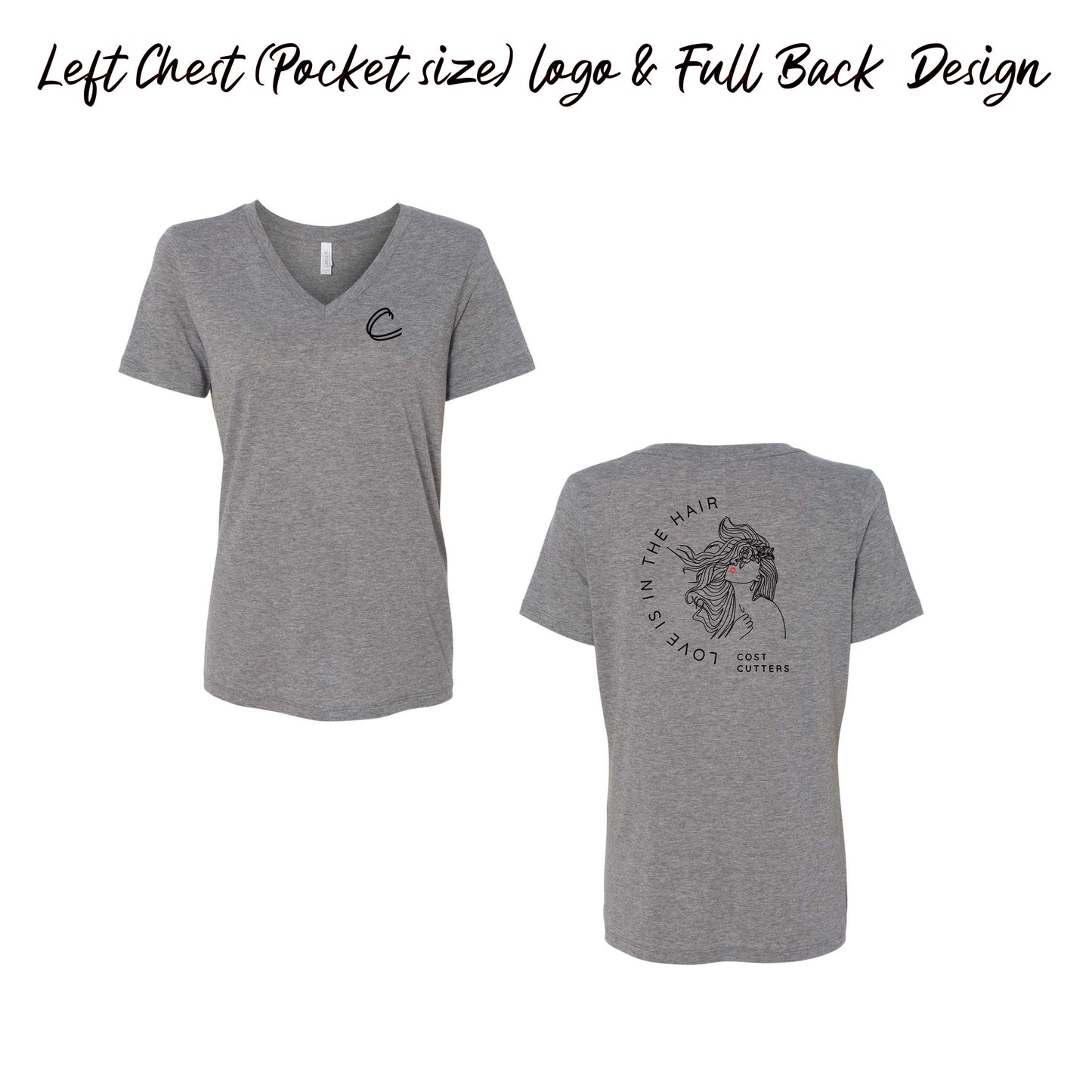 Ladies - Bella Relaxed Triblend Vneck Tee (Cost Cutters)