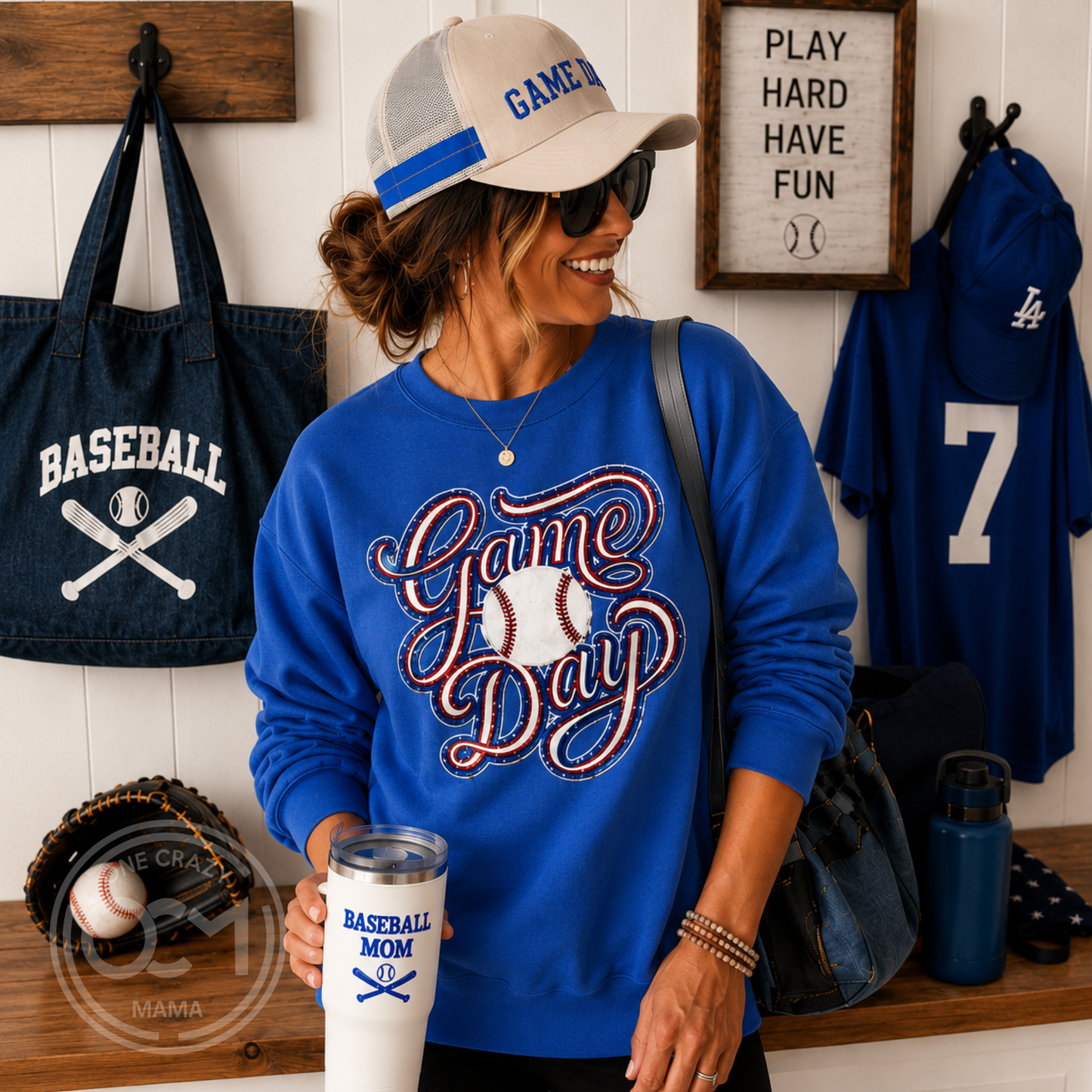 Adult - Unisex Fleece Crewneck (Game Day Baseball)