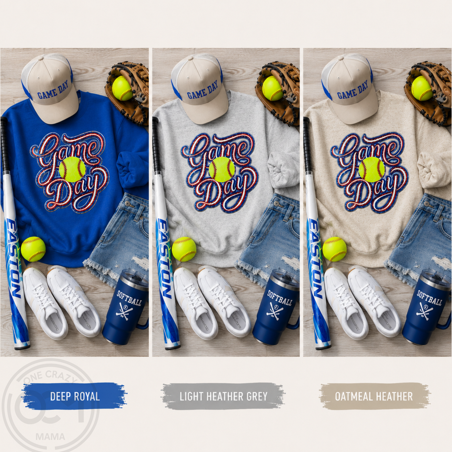 Adult - Unisex Fleece Crewneck (Game Day Softball)