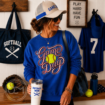 Adult - Unisex Fleece Crewneck (Game Day Softball)