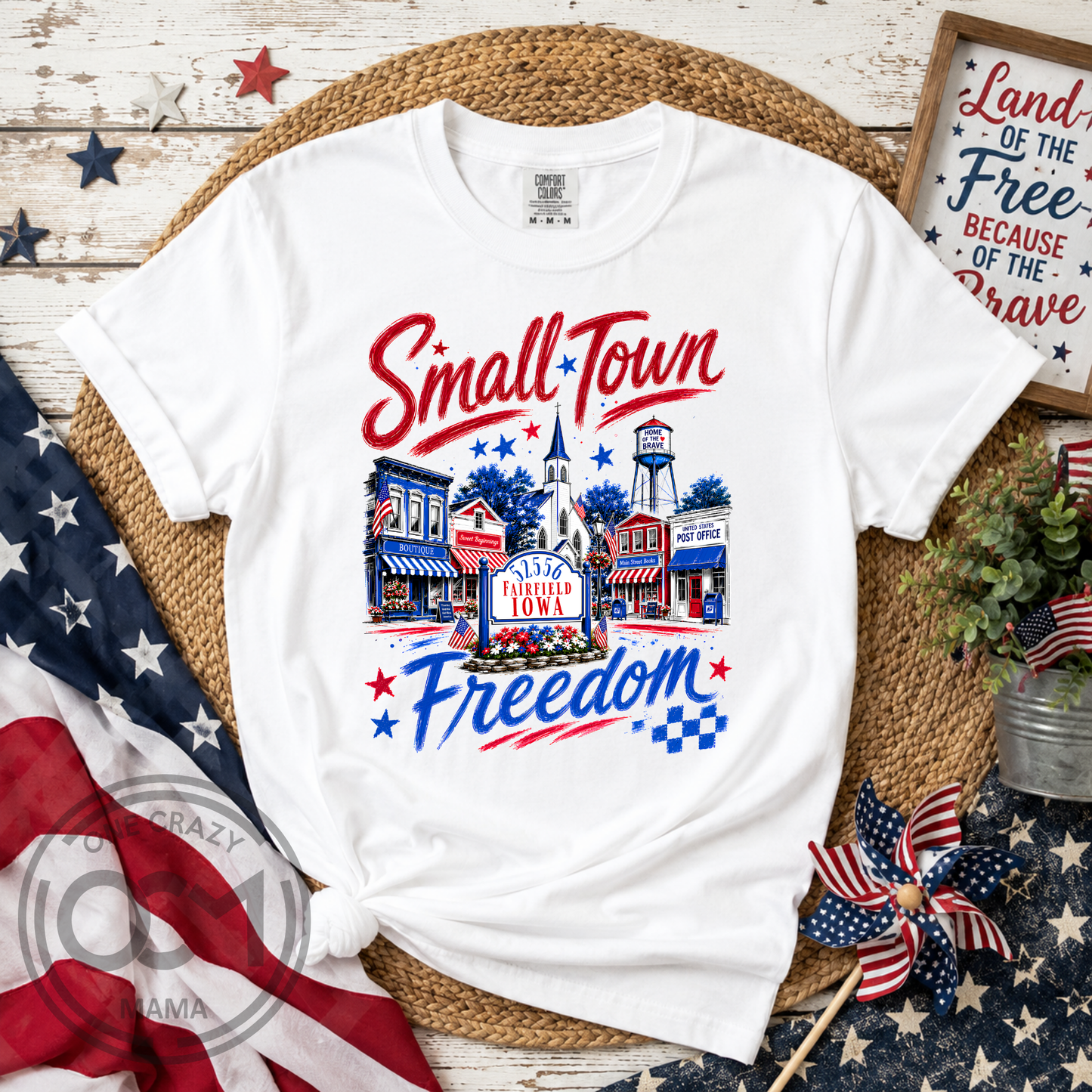 Adult & Ladies - Unisex Tee or Ladies Tank (Small Town Freedom)