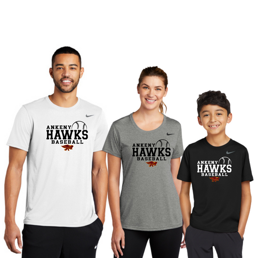 Adult, Ladies & Youth - Nike Performance Tee (Ankeny Hawks Baseball)