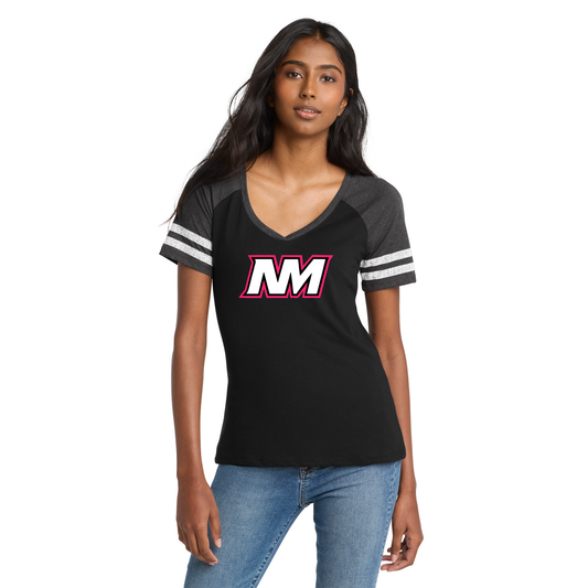 Ladies - District V-Neck Tee (North Metro Wrestling)